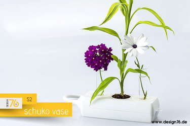 Design Vase - schuko vase S2 - bepflanzt